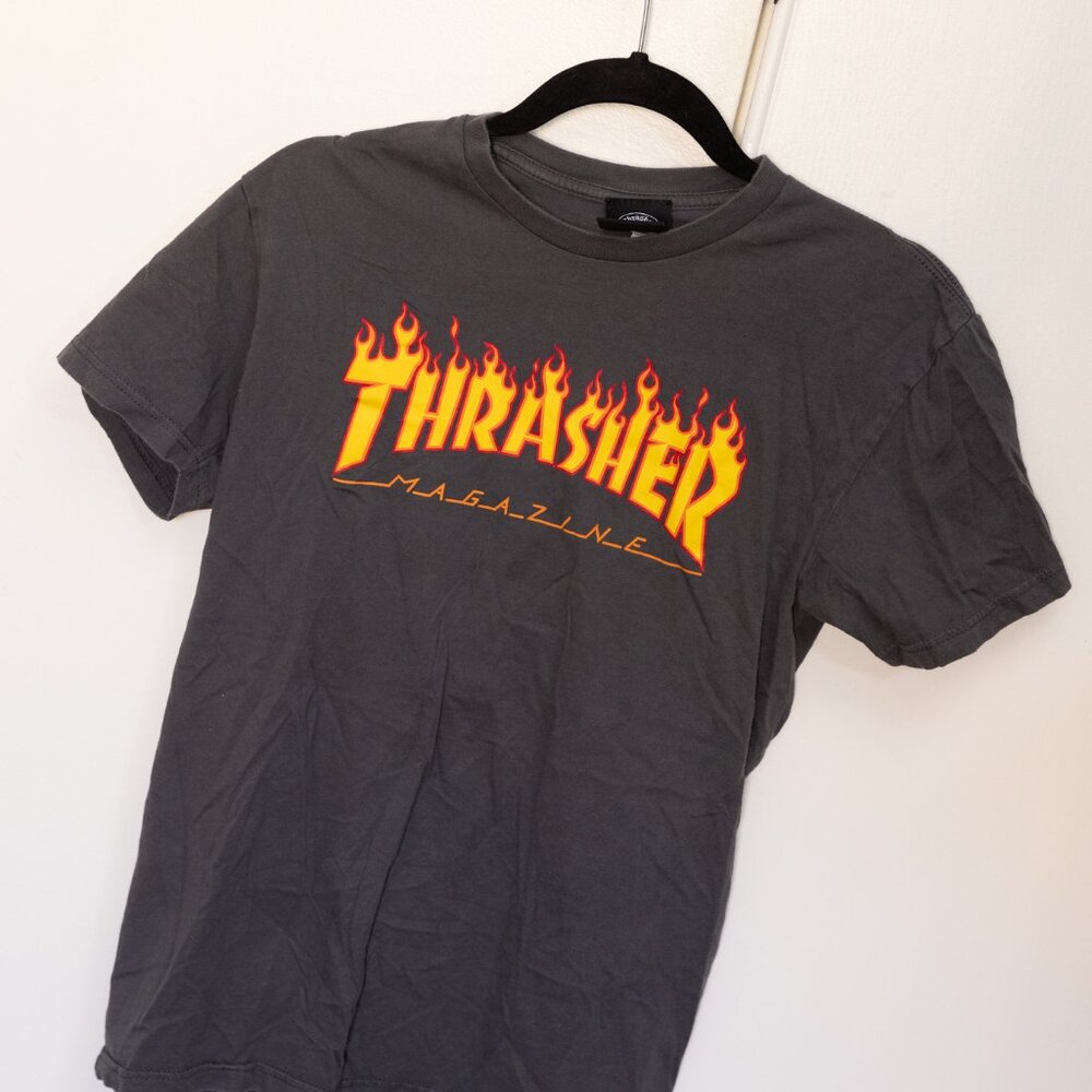 Gray Thrasher Flames Tee